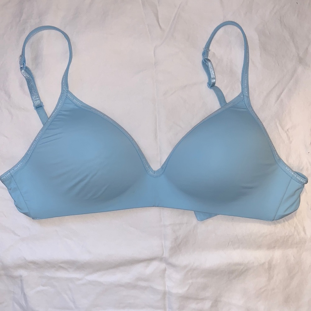 Blue Victoria Secret wireless bra